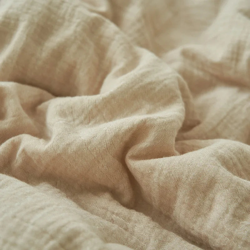 Two Tone Summer Quilt in Double Layer Yarn, Lightweight Cooling Bed Quilt, Reversible Colors, 6 Colors, 3 Sizes