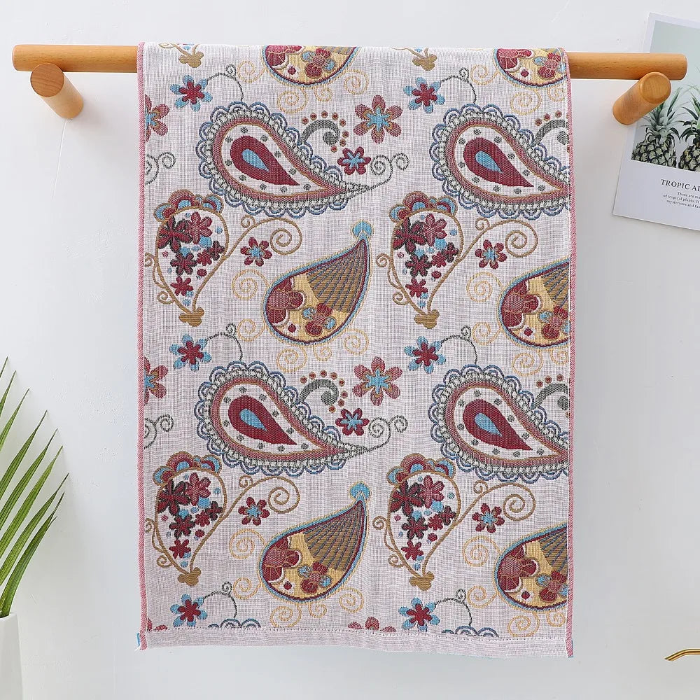 Printed Gauze Face Towel, Soft Absorbent Cotton Hand Towel for Children, Decorative, 6 Designs, 14x29in