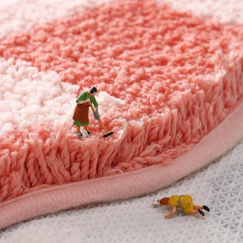 Flower Shaped Bath Mat with 3D Tufted Relief, Soft Absorbent Bathroom Rug, Machine Washable Non Slip, 4 Designs, 18x27in