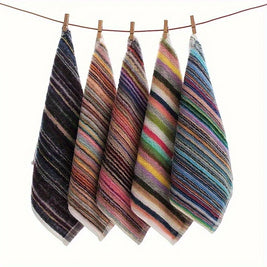 Striped Cotton Dish Cloths Set of 6, Heavy Duty Absorbent Kitchen & Stove Cleaning Cloths