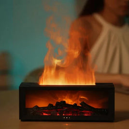 Flame Humidifier, Essential Oil Diffuser, Fire Effect, 7 Colors, Remote