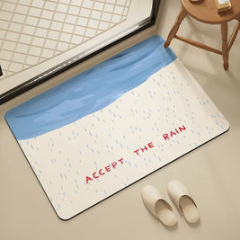 Quick Dry Shower Mat in Diatomite, Minimalist Bathroom & Shower Area Mat, Non Slip Absorbent, 5 Designs, 20x31in