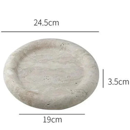 Stone Catchall Tray, Retro Oval Dish for Dining Table & Entryway, 3.7-9.6in