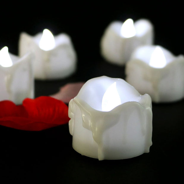 Battery Tea Lights, Flameless LED Tealight Candles, 12 Pack, 60hr, 1.1in