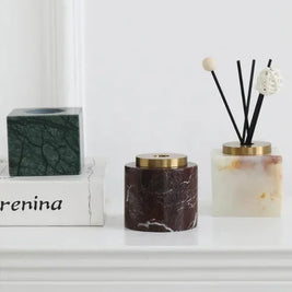 Marble Incense Holder, Gold Accent Incense Stick Stand, 2 Shapes, 2.8in