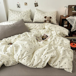 Double Sided Bedding Set with Sheet & Pillowcases, Reversible Plaid & Gingham Duvet Cover Set, 6 Designs, 6 Sizes
