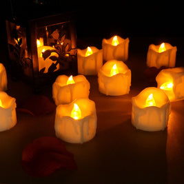 Battery Tea Lights, Flameless LED Tealight Candles, 12 Pack, 60hr, 1.1in