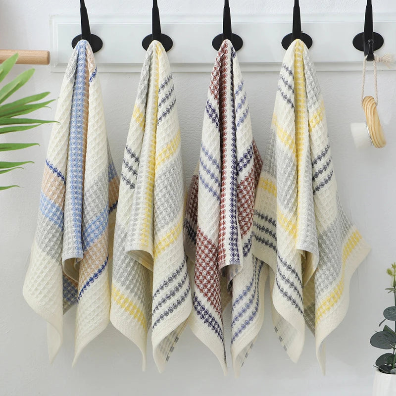 Waffle Weave Cotton Towel, Soft Absorbent Face, Hand & Bath Towel, Pure Cotton, 3 Colors, 3 Sizes