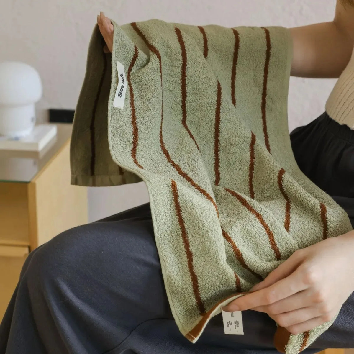 Classic Striped Towel, Soft Absorbent Face & Bath Towel, Breathable Quick Dry Blend, 3 Colors