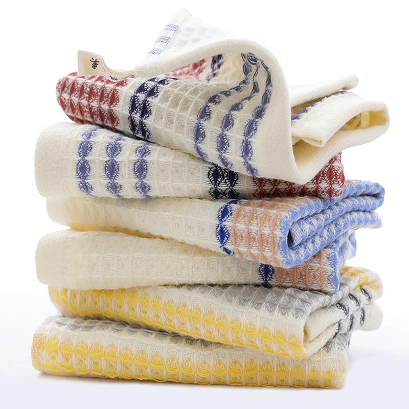 Waffle Weave Cotton Towel, Soft Absorbent Face, Hand & Bath Towel, Pure Cotton, 3 Colors, 3 Sizes