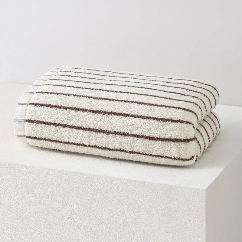 Retro Striped Towel Set of 6, Soft Absorbent Face & Hand Towels, Double Stitched Hem, 10 Colors, 13x29in