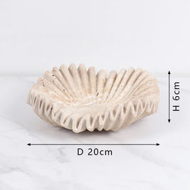 Marble Fruit Bowl, Ruffle Fluted Edge Catchall Bowl, Entryway, 7.9-11.8in
