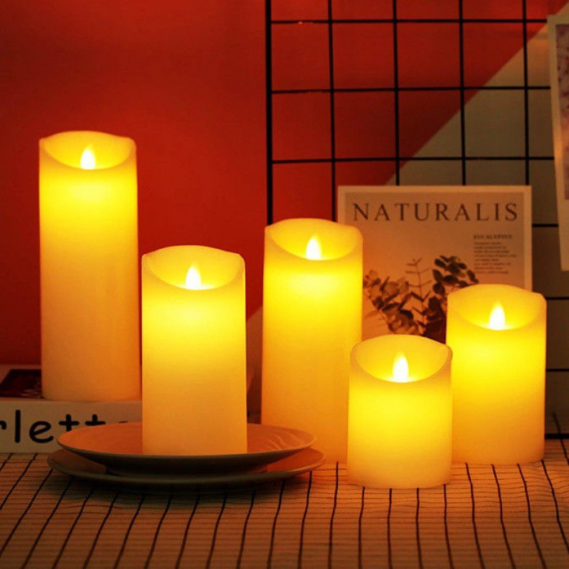 Flameless Candles, Battery Operated LED Pillar Candles, Flicker, 7 Styles