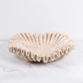 Marble Fruit Bowl, Ruffle Fluted Edge Catchall Bowl, Entryway, 7.9-11.8in