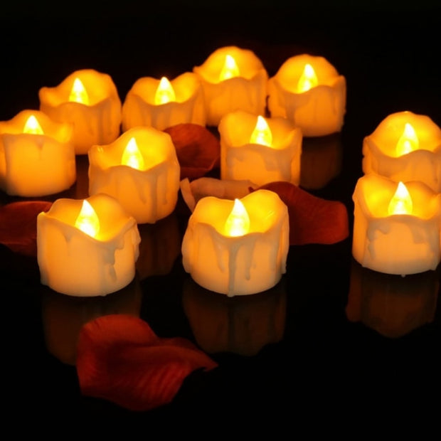 Battery Tea Lights, Flameless LED Tealight Candles, 12 Pack, 60hr, 1.1in