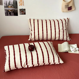 Striped Duvet Cover Set with Pillowcases, Soft Lightweight Fade Resistant Bedding, Cover Only, 5 Colors, 11 Sizes