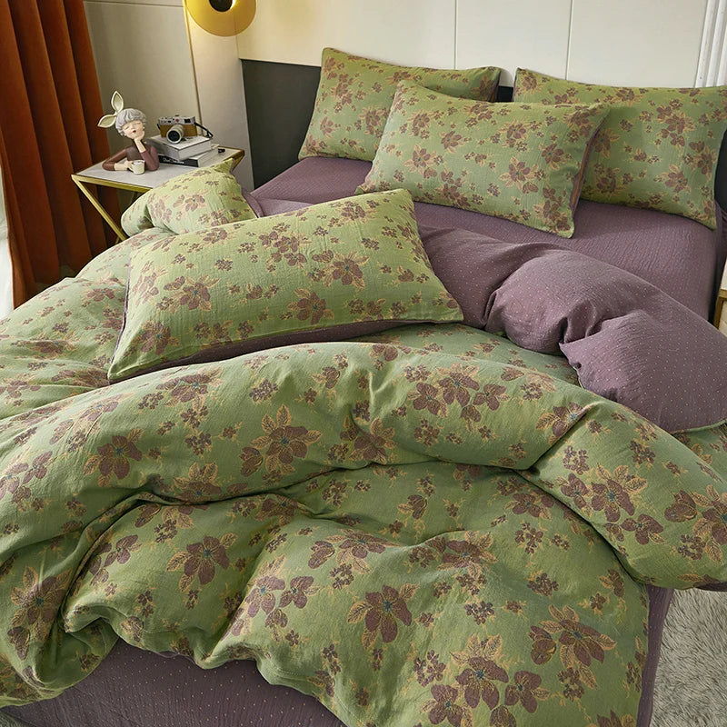 Floral Duvet Cover in 100% Cotton, Printed Botanical Quilt Cover, 200 Thread Count, Cover Only No Pillowcases, 16 Designs, 3 Sizes