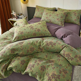 Floral Duvet Cover in 100% Cotton, Printed Botanical Quilt Cover, 200 Thread Count, Cover Only No Pillowcases, 16 Designs, 3 Sizes