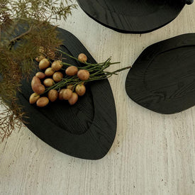 Wooden Serving Tray, Rustic Vintage Wood Fruit & Dessert Tray, 13.8-17.7in