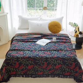 100% Cotton Jacquard Throw Blanket & Bedspread, Double Sided Boho Sofa Cover, Yarn Dyed, Hand Wash, 22 Designs, 3 Sizes