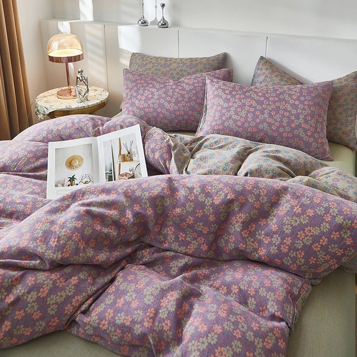 Floral Duvet Cover in 100% Cotton, Printed Botanical Quilt Cover, 200 Thread Count, Cover Only No Pillowcases, 16 Designs, 3 Sizes