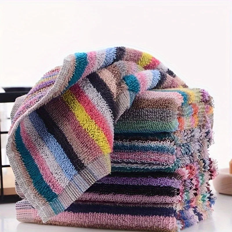 Striped Cotton Dish Cloths Set of 6, Heavy Duty Absorbent Kitchen & Stove Cleaning Cloths