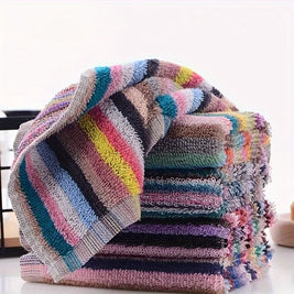 Striped Cotton Dish Cloths Set of 6, Heavy Duty Absorbent Kitchen & Stove Cleaning Cloths