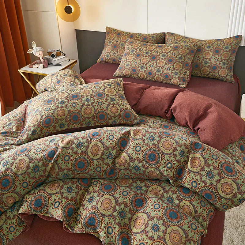 Floral Duvet Cover in 100% Cotton, Printed Botanical Quilt Cover, 200 Thread Count, Cover Only No Pillowcases, 16 Designs, 3 Sizes