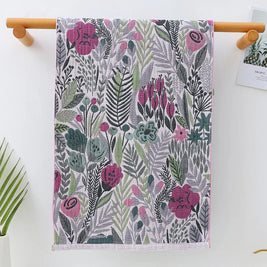 Printed Gauze Face Towel, Soft Absorbent Cotton Hand Towel for Children, Decorative, 6 Designs, 14x29in