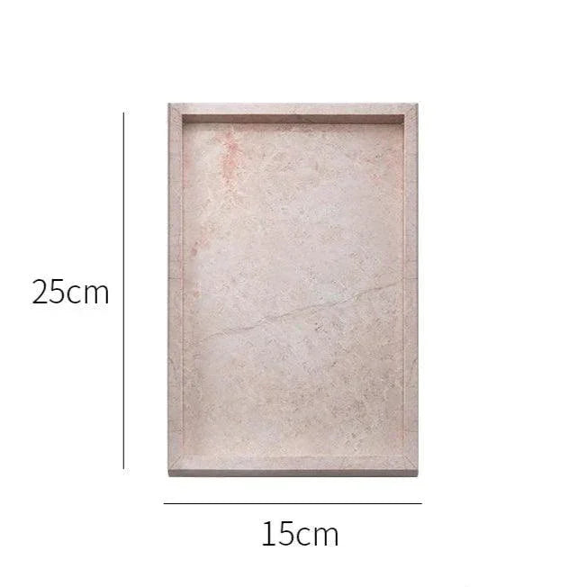 Pink Marble Tray, Hand Polished Coffee Table & Vanity Tray, 9.8-11.8in