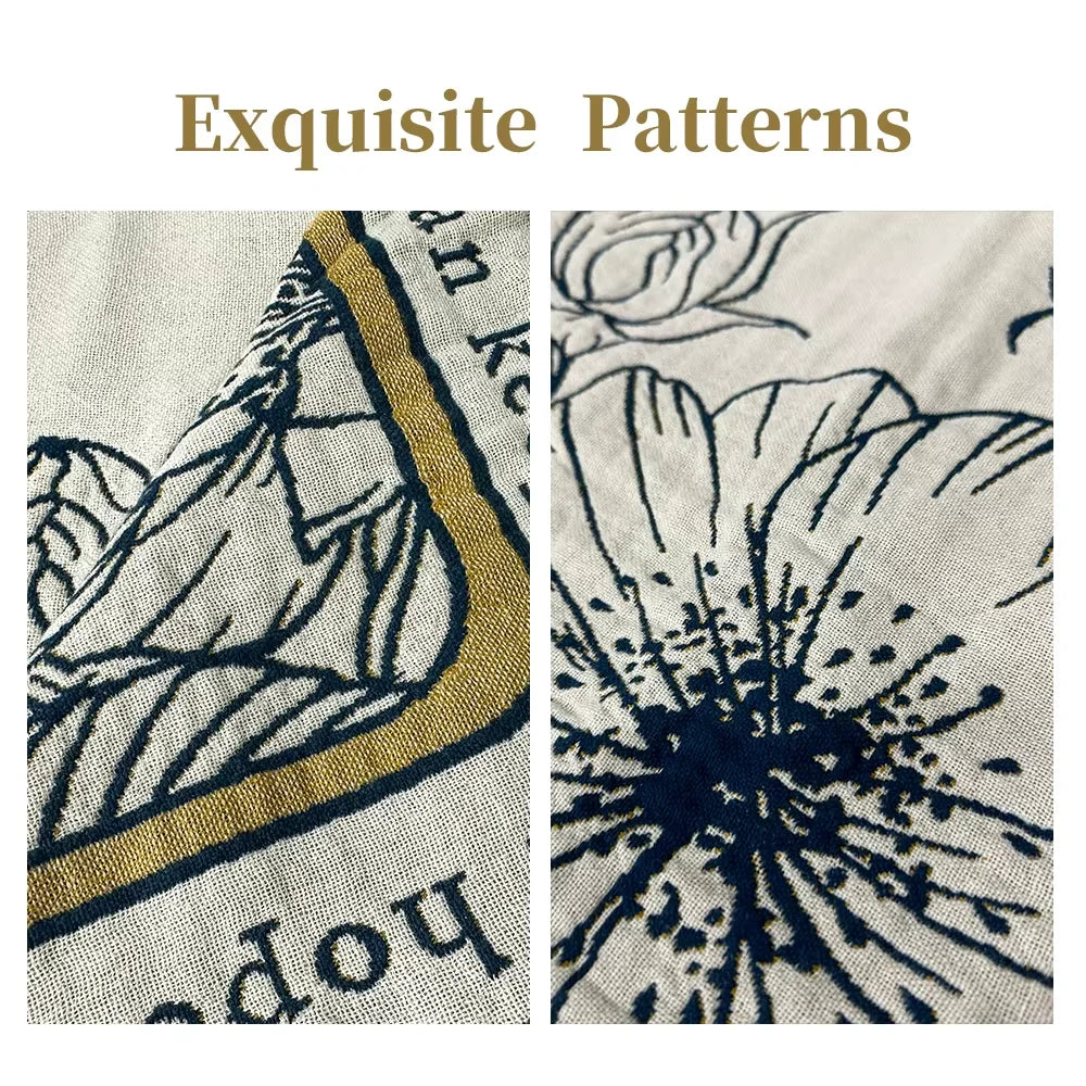 Floral Gauze Bath Towel, Lightweight Soft Absorbent Sauna, Gym & Shower Towel, Quick Dry, 5 Designs