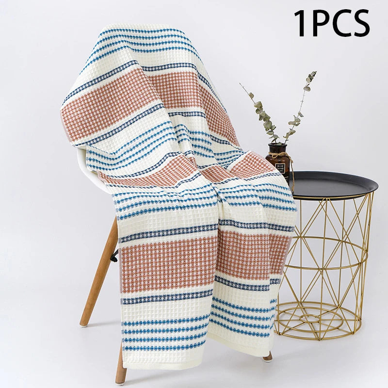 Waffle Weave Cotton Towel, Soft Absorbent Face, Hand & Bath Towel, Pure Cotton, 3 Colors, 3 Sizes