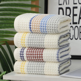 Waffle Weave Cotton Towel, Soft Absorbent Face, Hand & Bath Towel, Pure Cotton, 3 Colors, 3 Sizes