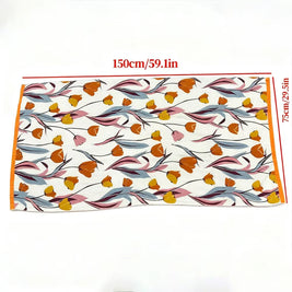 Floral Gauze Bath Towel, Lightweight Soft Absorbent Sauna, Gym & Shower Towel, Quick Dry, 5 Designs