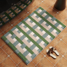 Retro Tile Pattern Bath Mat, Vintage Bathroom & Toilet Mat, Non Slip Absorbent, 6 Colors, 2 Sizes, 16-20in