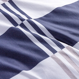 Striped & Printed Duvet Cover Set with 2 Pillowcases, 100% Cotton Bedding, Coastal Blue Designs, No Filling, 10 Designs, 4 Sizes
