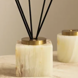 Marble Incense Holder, Gold Accent Incense Stick Stand, 2 Shapes, 2.8in
