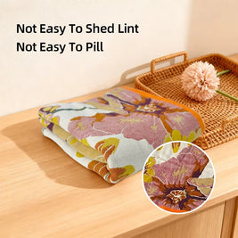 Floral Gauze Bath Towel, Lightweight Soft Absorbent Sauna, Gym & Shower Towel, Quick Dry, 5 Designs