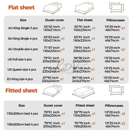 Retro Print Bedding Set of 4 with Duvet Cover, Flat Sheet & 2 Pillowcases, 100% Cotton, Brushed Finish, 23 Designs, 2 Sizes