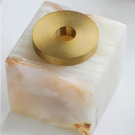 Marble Incense Holder, Gold Accent Incense Stick Stand, 2 Shapes, 2.8in