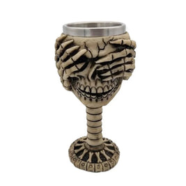 Pack of 3 3D Skull Mug & Goblet, Halloween Resin Skull Cup with Stainless Steel Liner, Gothic Bar & Party Drinkware, 9 Styles, 180-500ml