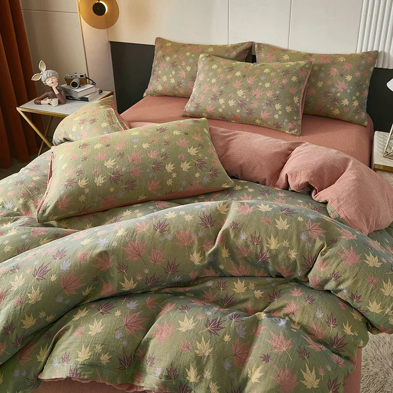 Floral Duvet Cover in 100% Cotton, Printed Botanical Quilt Cover, 200 Thread Count, Cover Only No Pillowcases, 16 Designs, 3 Sizes