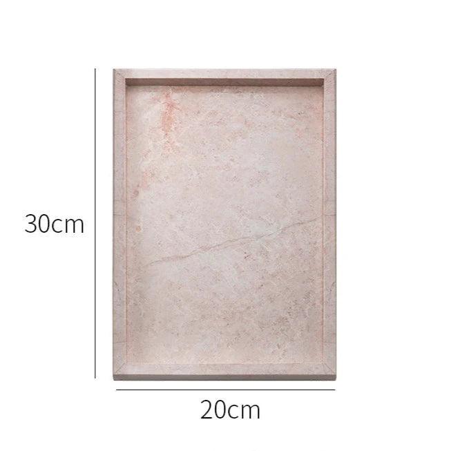 Pink Marble Tray, Hand Polished Coffee Table & Vanity Tray, 9.8-11.8in