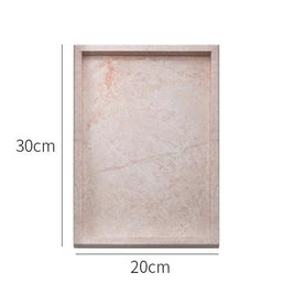 Pink Marble Tray, Hand Polished Coffee Table & Vanity Tray, 9.8-11.8in