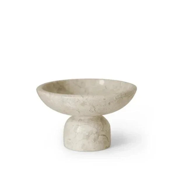 Marble Pedestal Bowl, French Style Compote Dish for Dresser, 5.9-7.1in