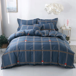 Striped & Printed Duvet Cover Set with 2 Pillowcases, 100% Cotton Bedding, Coastal Blue Designs, No Filling, 10 Designs, 4 Sizes