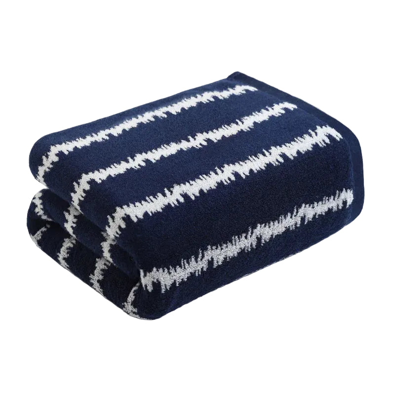 Striped Cotton Bath Towel, Large Soft Absorbent Bath Sheet, Pure Cotton, 3 Colors, 28x55in