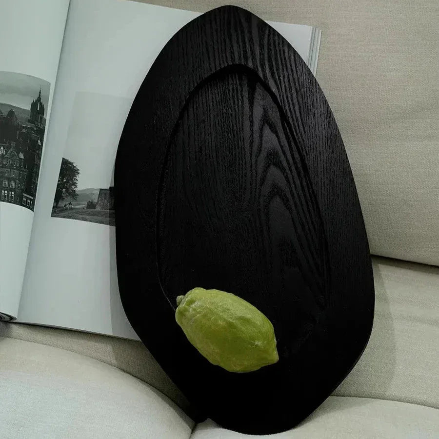 Wooden Serving Tray, Rustic Vintage Wood Fruit & Dessert Tray, 13.8-17.7in