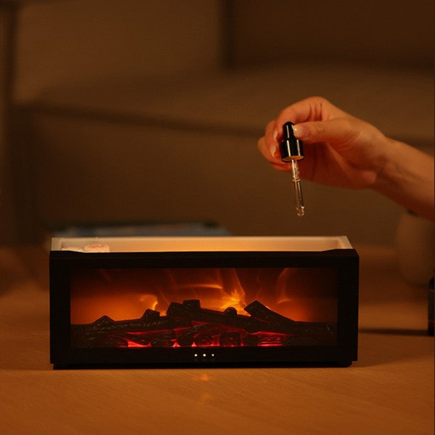 Flame Humidifier, Essential Oil Diffuser, Fire Effect, 7 Colors, Remote