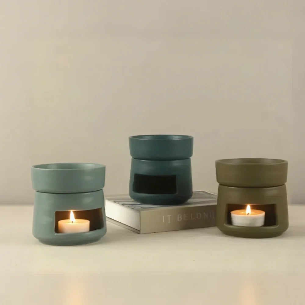 Ceramic Oil Diffuser, Tealight Essential Oil Burner & Wax Warmer, 11 Colors